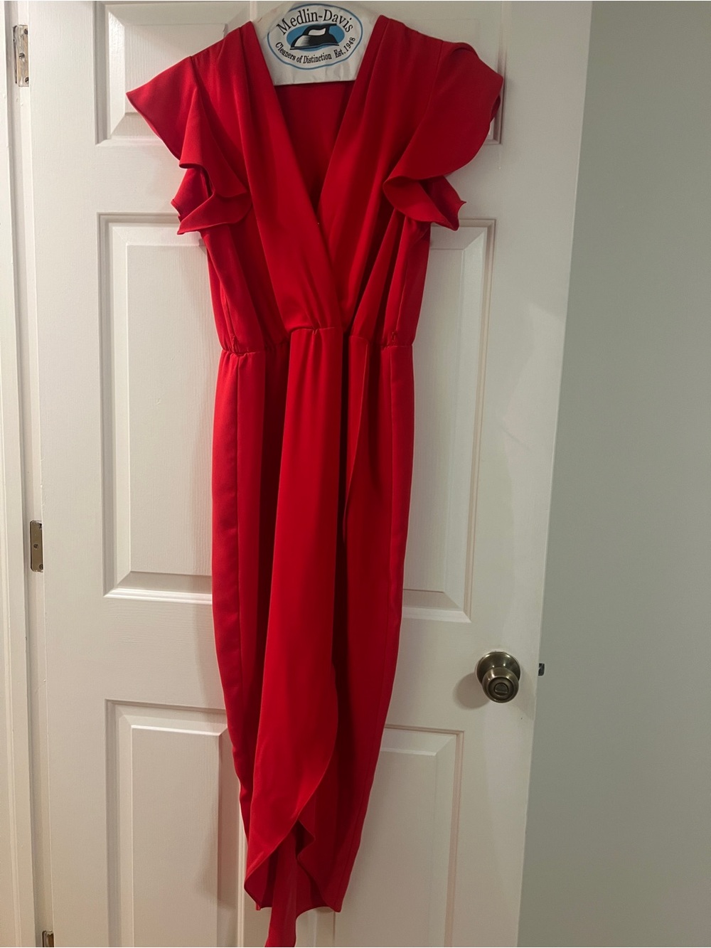 Amanda Uprichard One-Shoulder Red Ruffle Dress